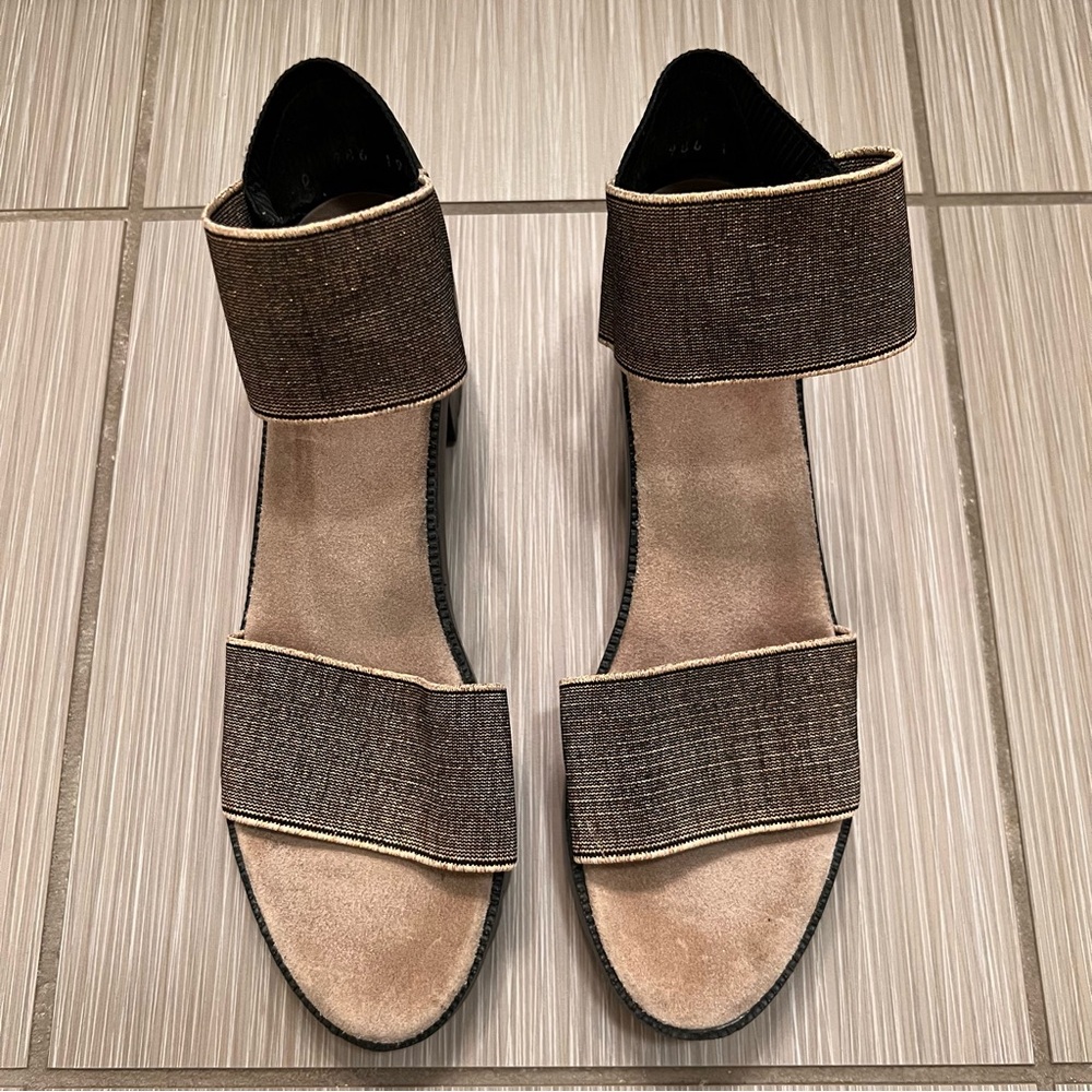 Charleston Shoe Company Monterey Gold Metallic Sandals comfortable comfy block - Picture 6 of 11